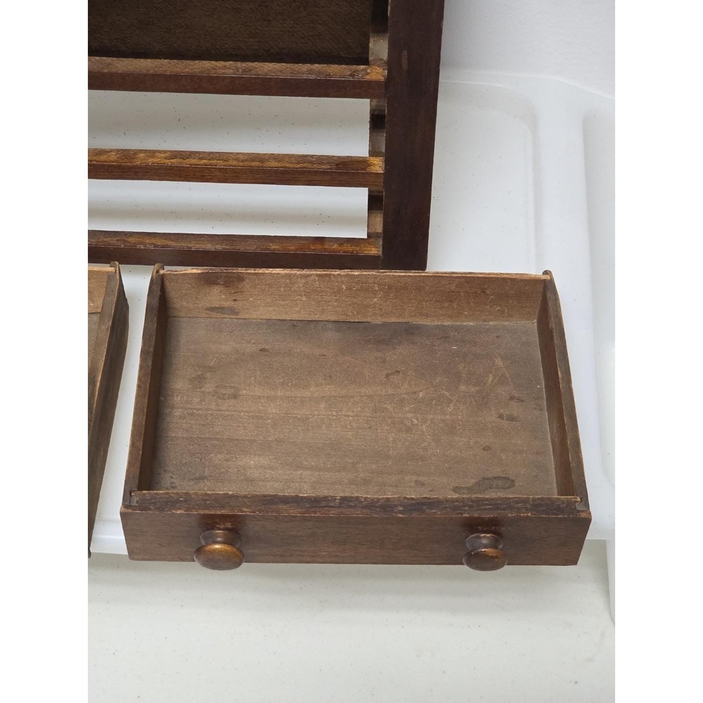 Antique 19th Century Miniature Wood Vanity Doll Accessory Drawer Chest 9"x6"x8" - Picture 7 of 12